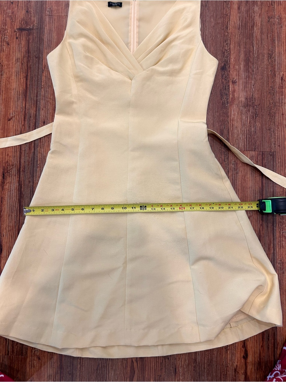 Talbots Butter Yellow Silk Blend Dress Fit Flare Wedding Guest Garden Party 10 - Picture 11 of 12